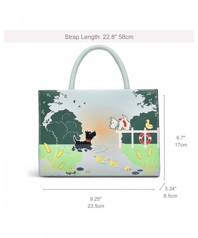 London Wild Swimming Small Zipper Satchel Bag for Women - Leather Crossbody Bag, Ideal Small Purse $73.53 Satchels