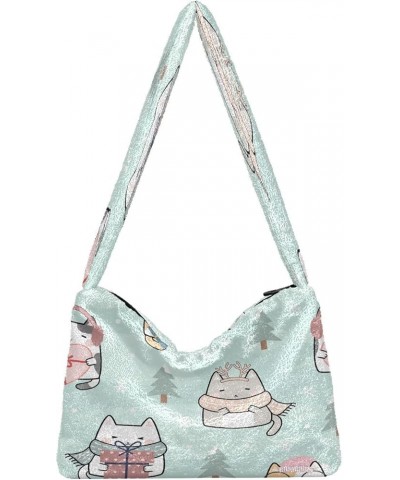 Christmas Kawaii Cute Cats Lady Shoulder Bag, Medium Shoulder Bag for Women, Womens Outdoor Bag Christmas Kawaii Cute Cats $1...