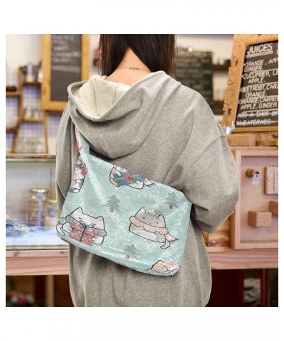 Christmas Kawaii Cute Cats Lady Shoulder Bag, Medium Shoulder Bag for Women, Womens Outdoor Bag Christmas Kawaii Cute Cats $1...