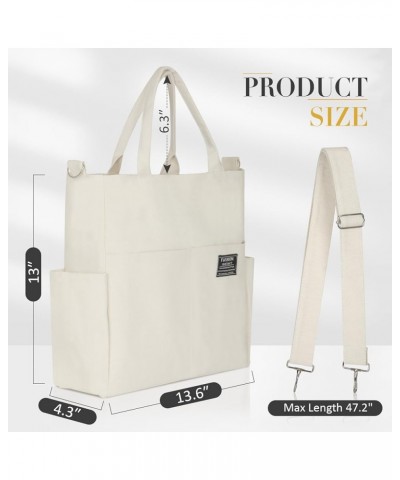 Women's Canvas Tote Bag Fashion Crossbody Handbag Large Capacity Travel Satchel Brown $10.19 Totes