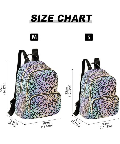 Oil Painting Color Leopard Print Women Backpack Purse Ladies Fashion Shoulder Bag Daypack Travel Bag 10L Medium $16.10 Backpacks