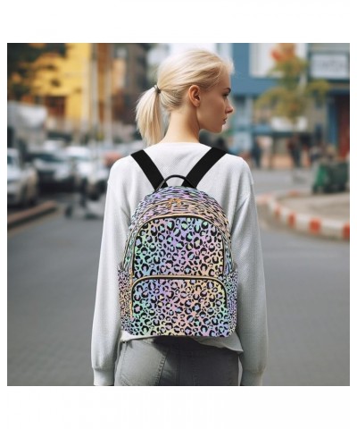 Oil Painting Color Leopard Print Women Backpack Purse Ladies Fashion Shoulder Bag Daypack Travel Bag 10L Medium $16.10 Backpacks