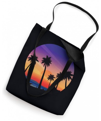 Cute Beach Art Sunset Tote Bag Design For Beach Lovers Tote Bag $12.48 Totes